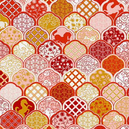 Horse Scallop - Red/Gold