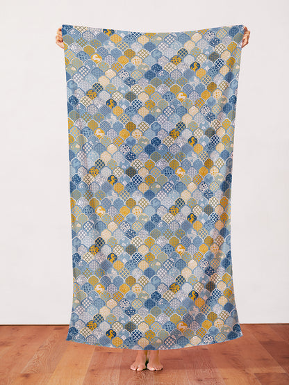 Horse Scallop - Blue/Gold