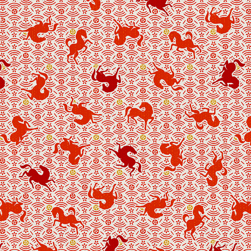 Horse Toss - Red on White