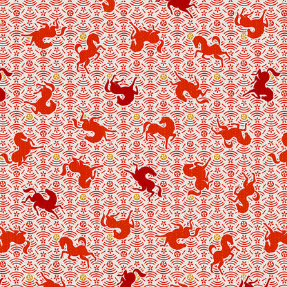 Horse Toss - Red on White