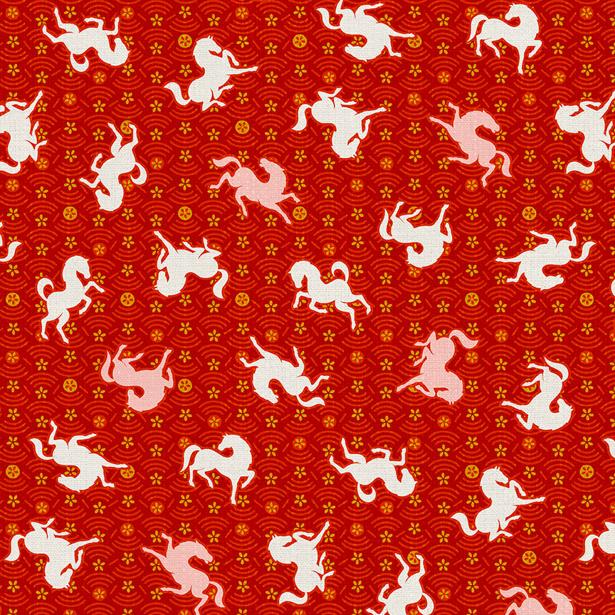 Horse Toss - White on Red