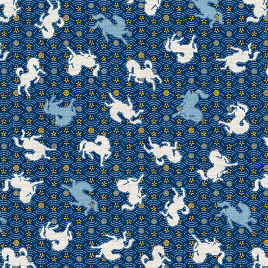 Horse Toss - White on Blue