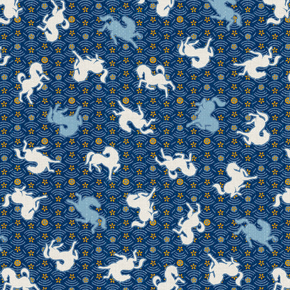 Horse Toss - White on Blue