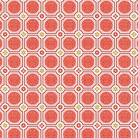 Geometric Symbols - Red on Pink
