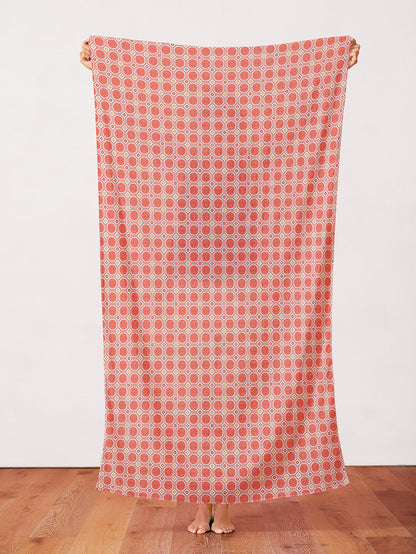 Geometric Symbols - Red on Pink