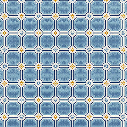 Geometric Symbols - Blue/Gold
