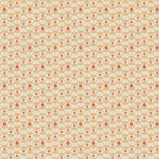 Floral Circles - Red/Gold