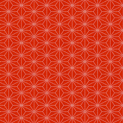 Geometric Stitches - Red/Gold