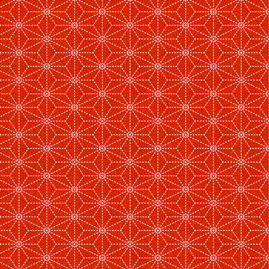 Geometric Stitches - Red/Gold