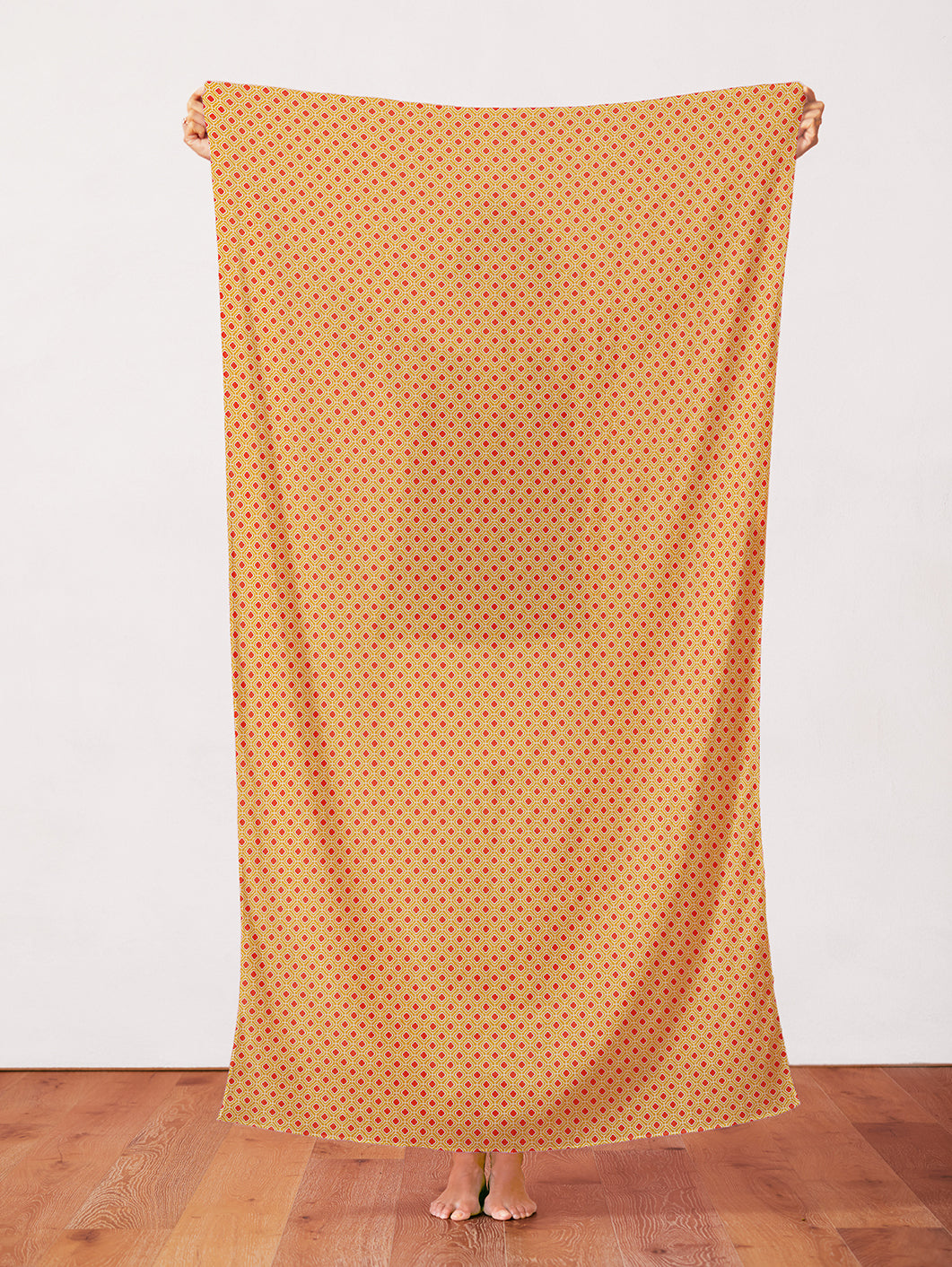 Geometric Floral - Red/Gold