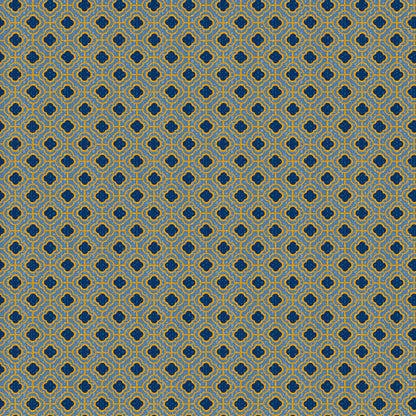 Geometric Floral - Blue/Gold