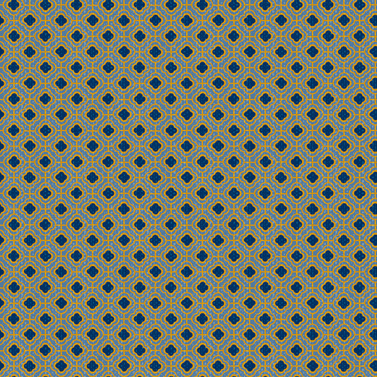 Geometric Floral - Blue/Gold