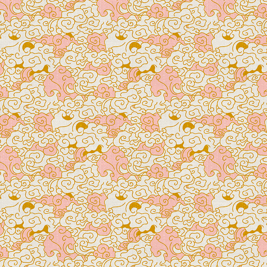 Whimsical Clouds - Pink/Gold