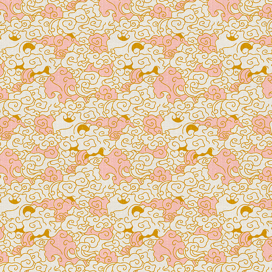 Whimsical Clouds - Pink/Gold