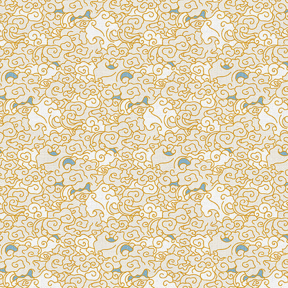 Whimsical Clouds - Blue/Gold