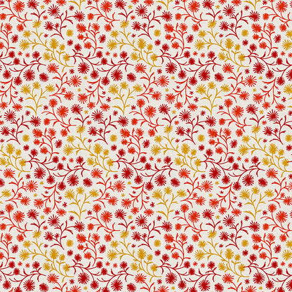 Floral Toss - Red/Gold