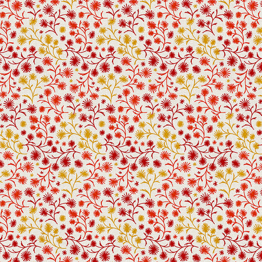Floral Toss - Red/Gold