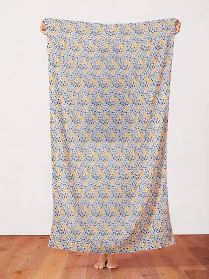Floral Toss - Blue/Gold