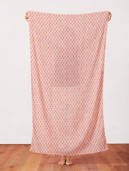 Ditsy Animal Stripe - Red/Orange