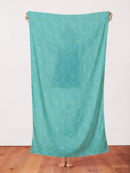 Ditsy Animal Stripe - Blue/Green