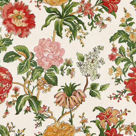 Grandma's Wallpaper - Red/Gold