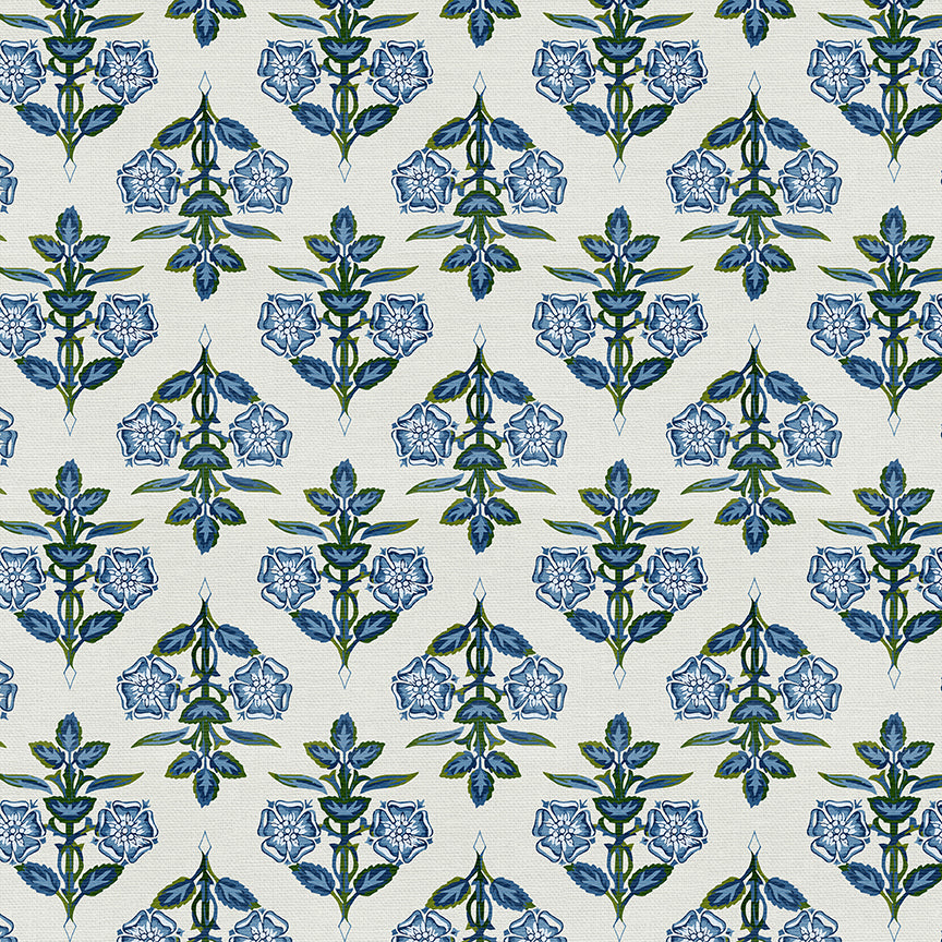 Ornamental Garden - Blue/Green