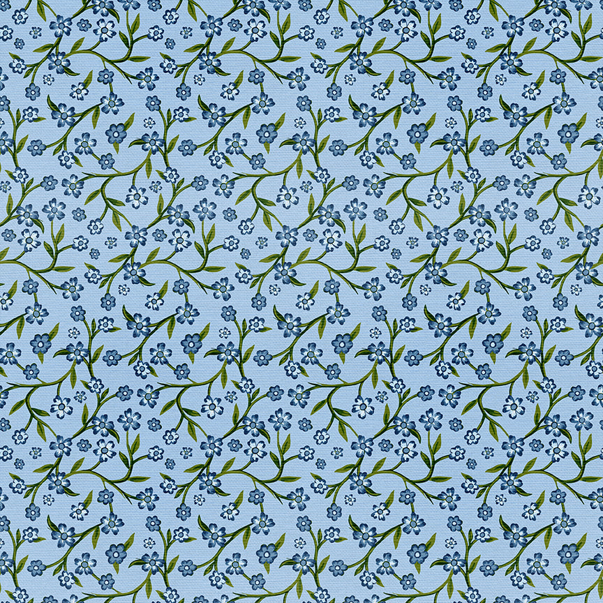 Floral Vines - Blue