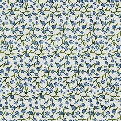 Floral Vines - White/Blue