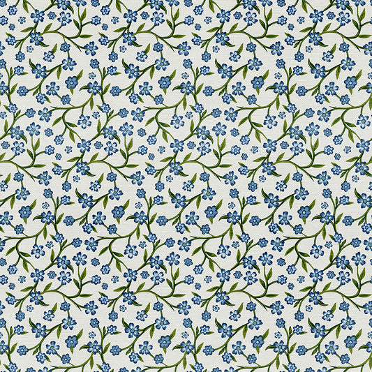 Floral Vines - White/Blue