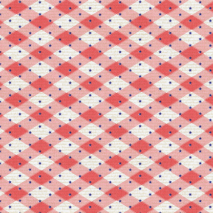 Gingham Stars - Red