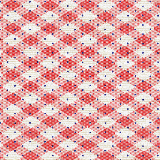 Gingham Stars - Red