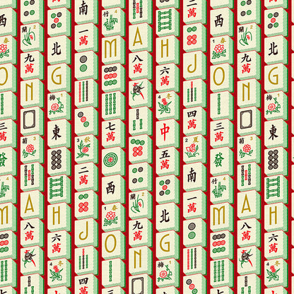 Mahjong Tiles - Dark Red/Green
