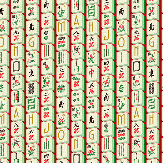 Mahjong Tiles - Dark Red/Green