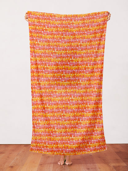 Town Building Stripe - Pink/Orange