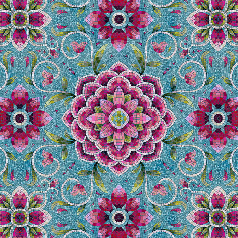 Mosaic Magic - Teal/Pink