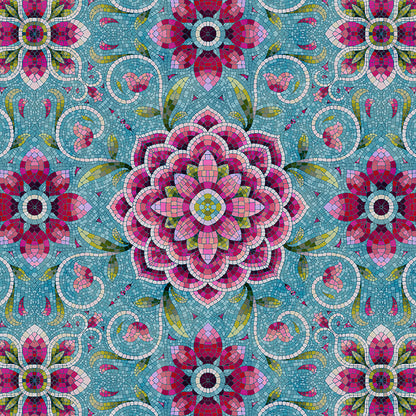 Mosaic Magic - Teal/Pink