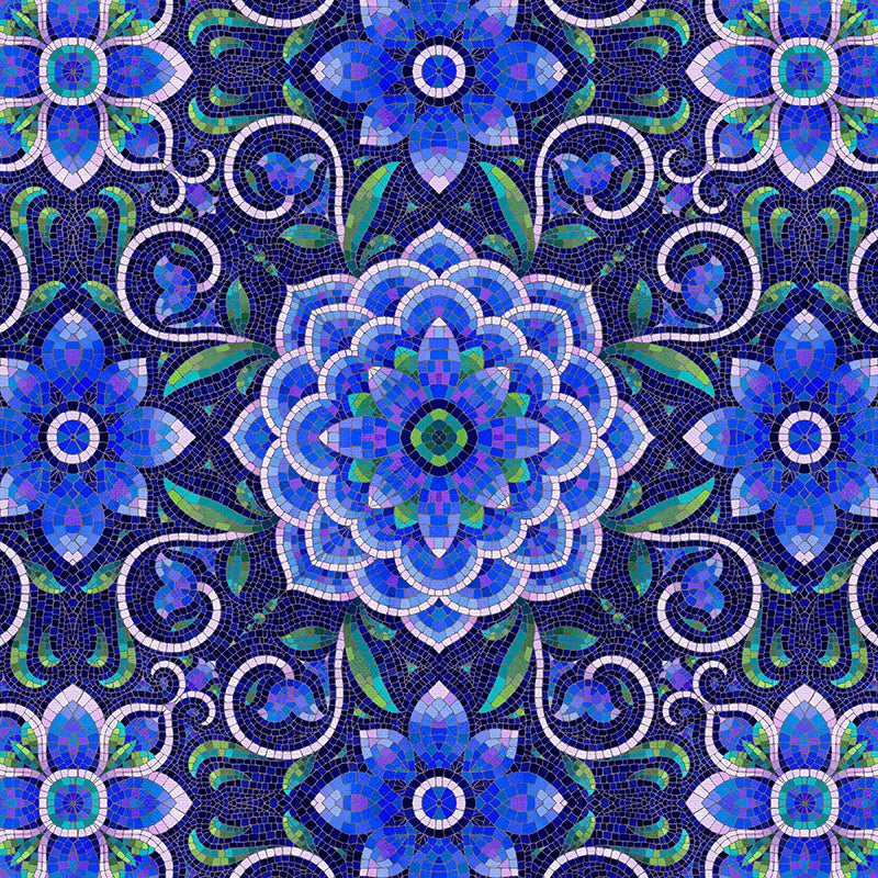 Mosaic Magic - Dark Blue/Green