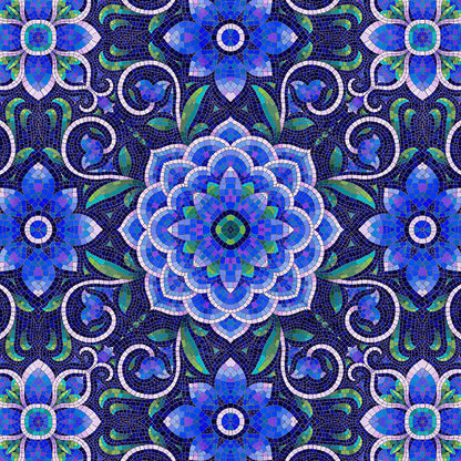 Mosaic Magic - Dark Blue/Green