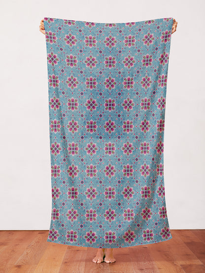 Tile Medallions - Aqua/Pink
