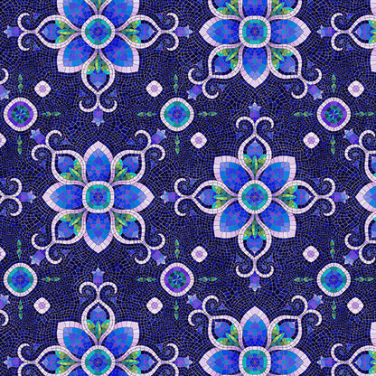 Tile Medallions - Dark Blue