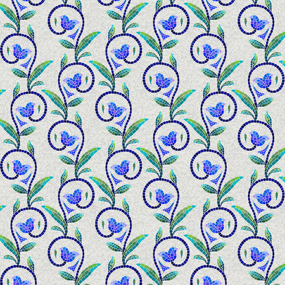 Vine Stripes - Grey/Blue