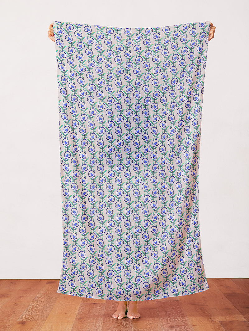 Vine Stripes - Grey/Blue