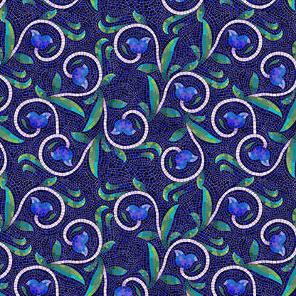 Vine Toss - Dark Blue/Green