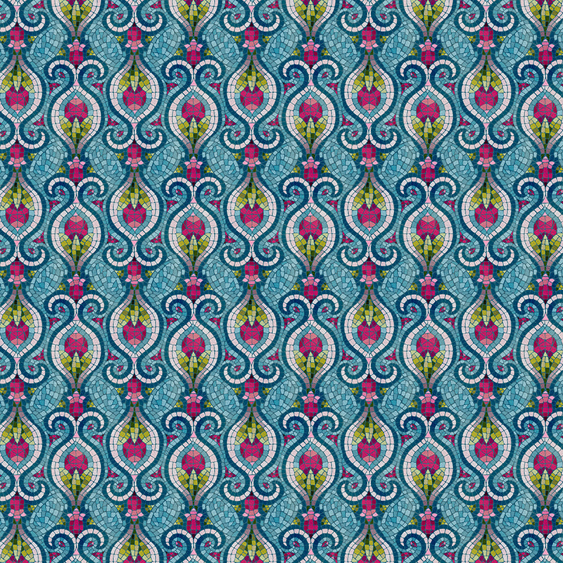 Framed Buds - Aqua/Pink