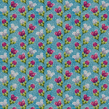 Tulips - Aqua/Pink