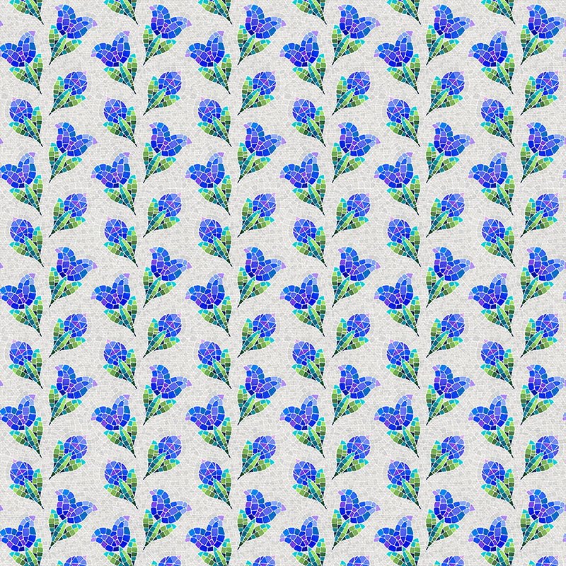 Tulips - Grey/Blue