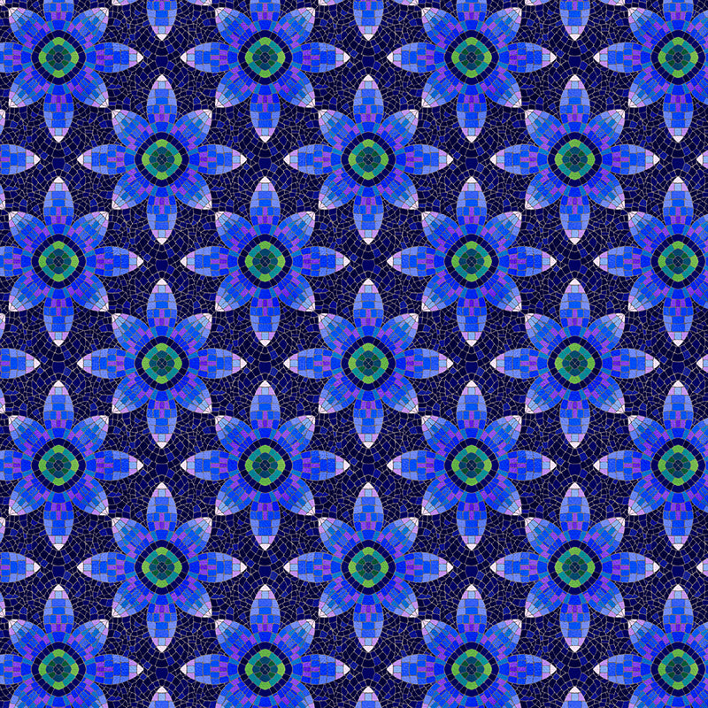 Geo Bloom - Dark Blue