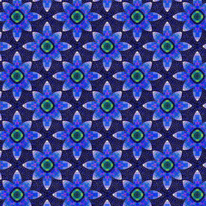 Geo Bloom - Dark Blue