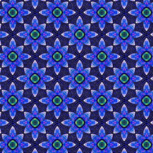 Geo Bloom - Dark Blue