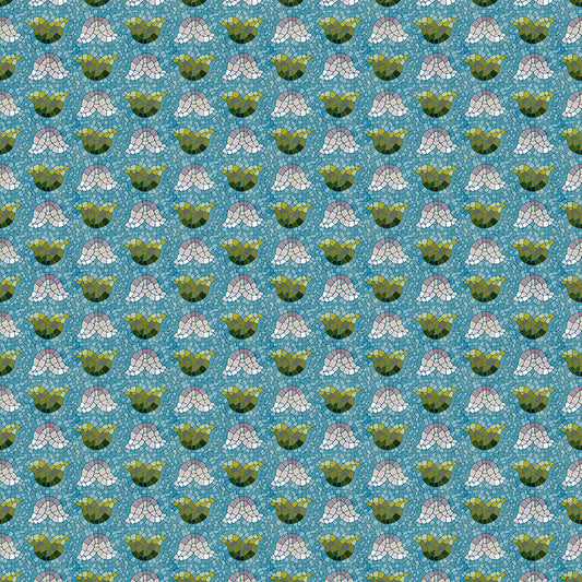 Tulip Petals - Aqua/Pink
